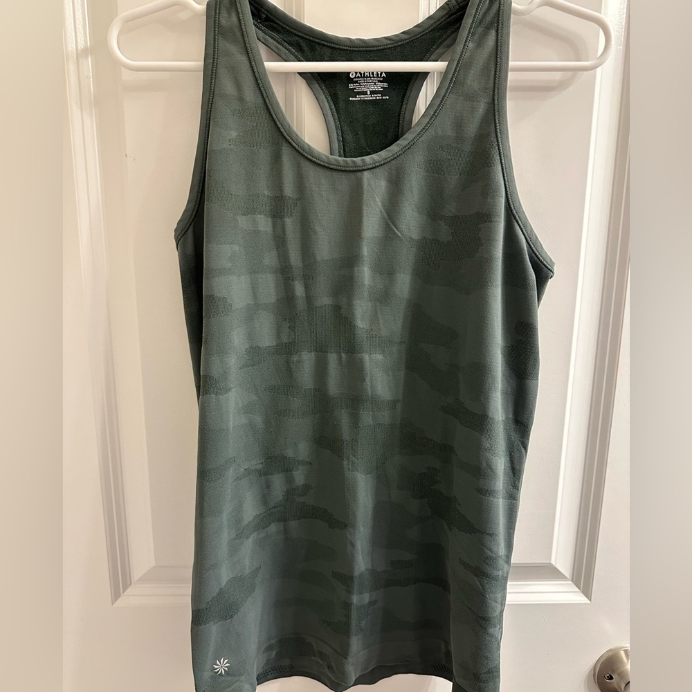 Athleta Dark Green Camo Tank Top